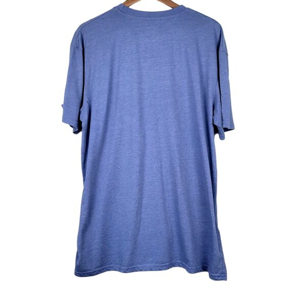 Mens XXL "HOME OF THE BRAVE" Blue Patriotic Soft Cotton Blend Short Sleeve Shirt - Picture 7 of 12